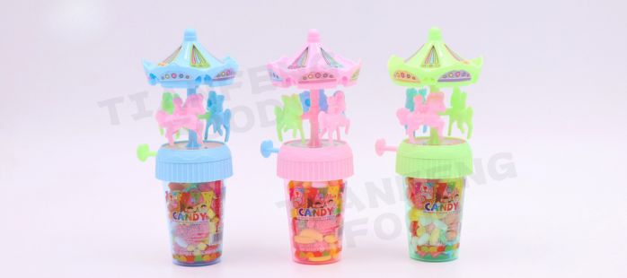 merry go round candy toy with pressed candy inside